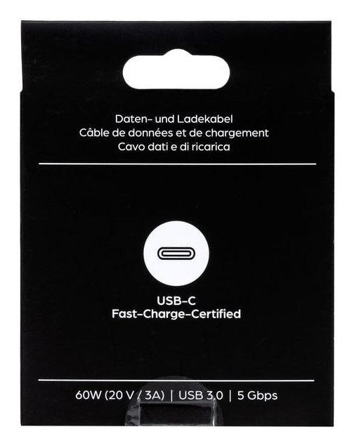 ONIT USB-C auf USB-C Kabel – USB 3.2 Gen 1 (5 Gbit/s) – 0,5 m – PD 60 W – Textilmantel – Schwarz