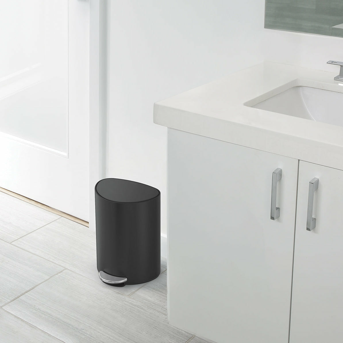 simplehuman Papierkorb – 6 l – Edelstahl – B × H × T 280 × 370 × 200 mm