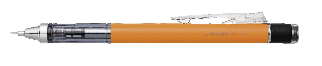Tombow MONO graph Druckbleistift – 0,7 mm – Schwarz/Orange – Schüttel-Mechanismus – 1er-Pack