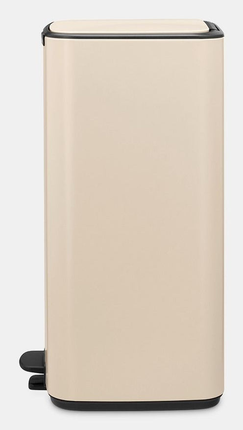 Brabantia Abfallcontainer – 30 l, mit Deckel, Stahl, Beige – B × H 288 × 647 mm
