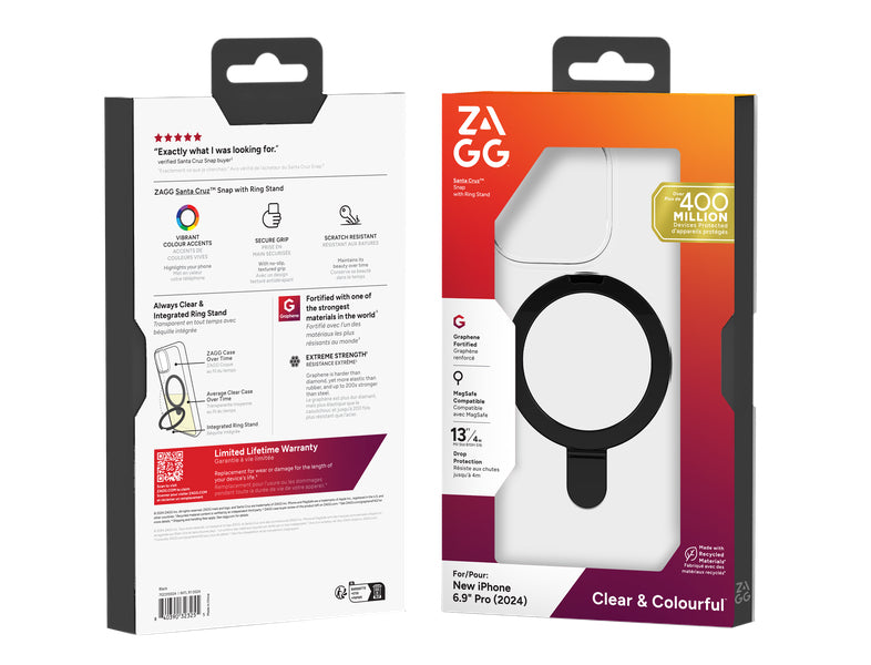 ZAGG Backcover Santa Cruz – für Apple iPhone 16 Pro Max – schwarz