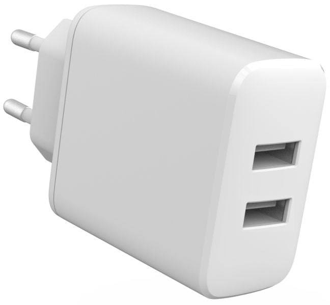 eSTUFF INFINITE USB-Ladegerät 24 W – USB-C×1, USB-A×2 – EU-Stecker (Typ C) – Weiss