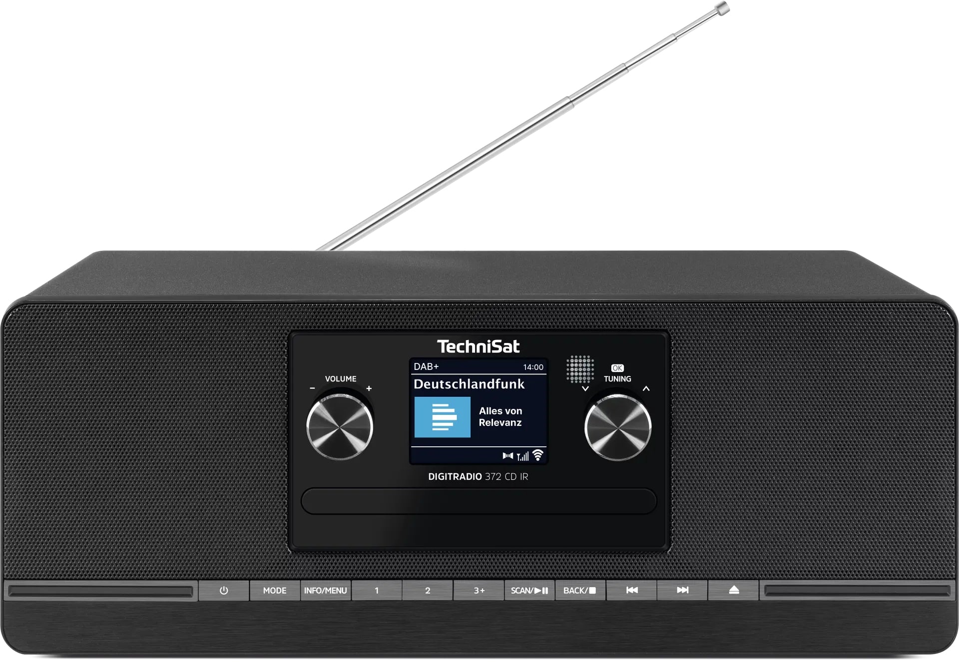 TechniSat DigitRadio 372 CD IR – Internetradio, DAB+/UKW, Bluetooth, WLAN – Schwarz