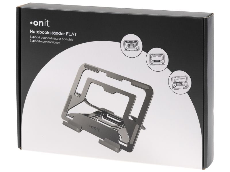 ONIT Laptop-Ständer – bis 14", faltbar, höhenverstellbar – Anthrazit