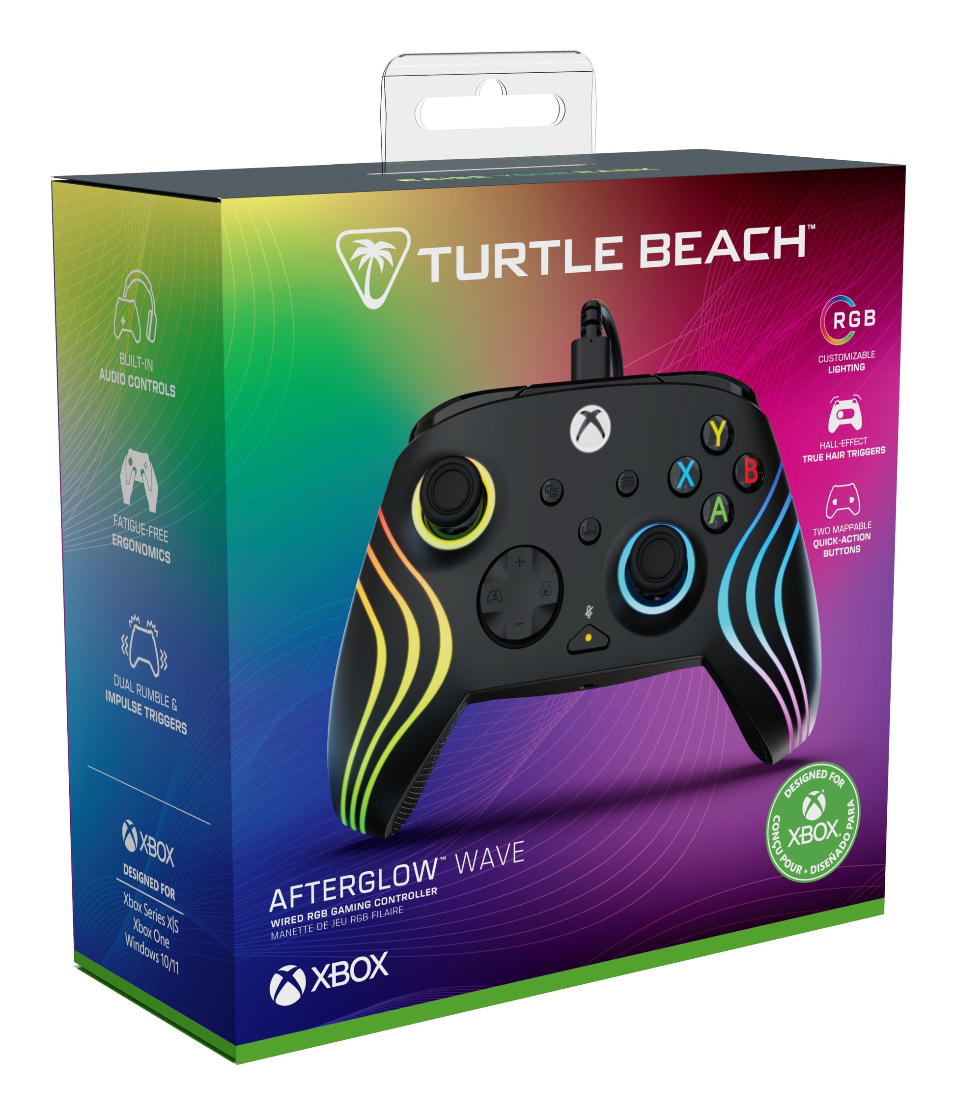 Turtle Beach Gamepad Afterglow Wave – für Xbox Series X|S, Xbox One, Windows-PCs, USB-C, schwarz