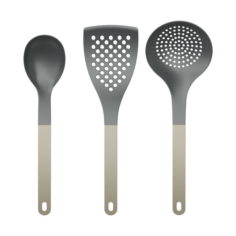 Rosti Optima – Küchenhelfer-Set, 3-teilig, 24,5 × 34,7 × 6 cm, Nylon, braun