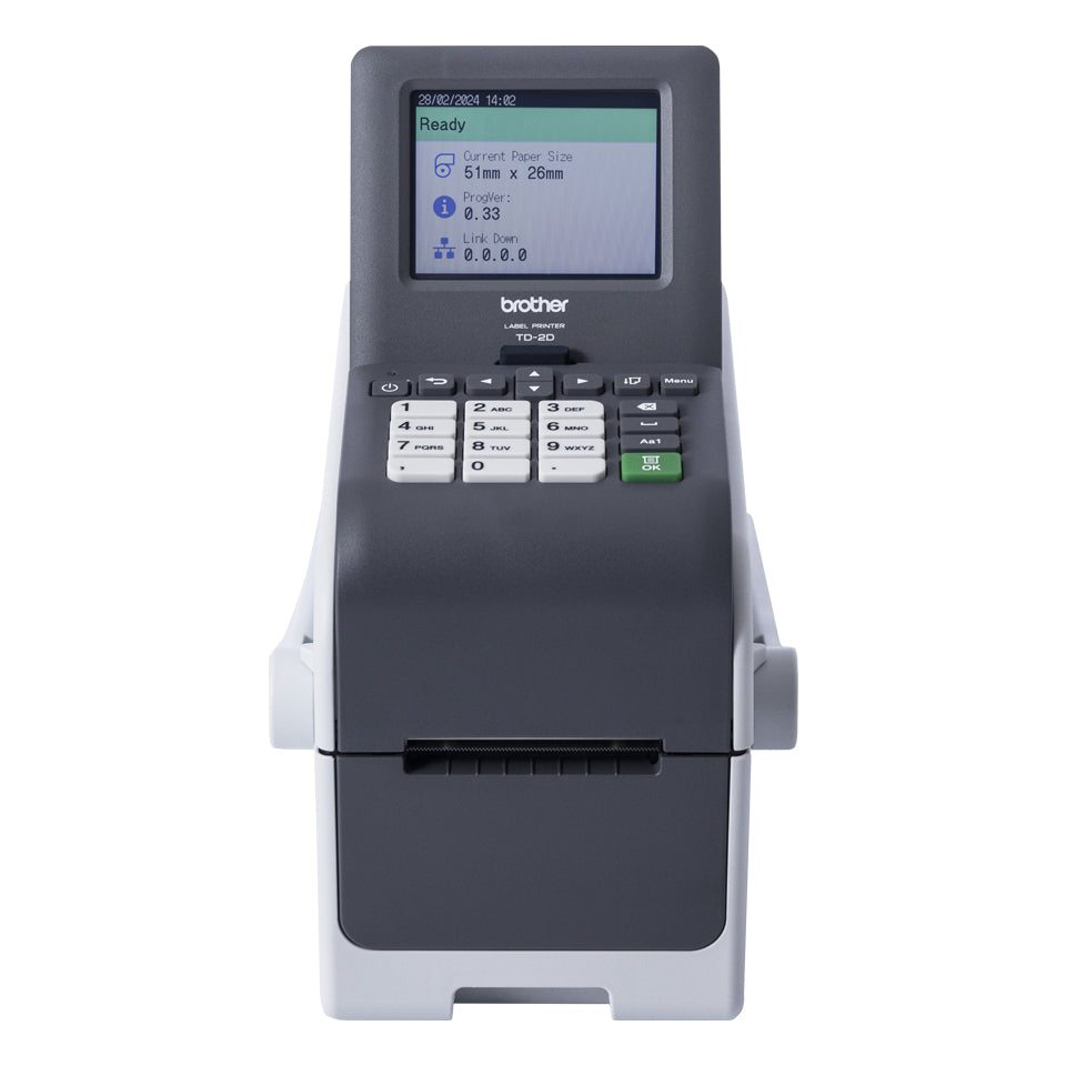 Brother Etikettendrucker für Etiketten bis 50,8 mm, Akku-Option, LCD-Display, USB, LAN, 300 dpi