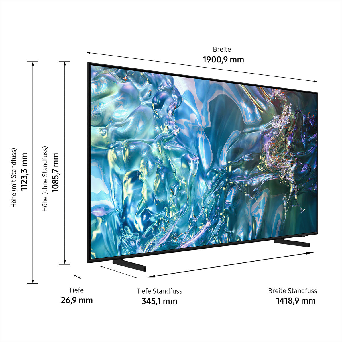 Samsung Q60D QE85Q60DAUXXN – 85" Fernseher – 4K UHD – QLED – Tizen – 50 Hz – 1000 cd/m² – HDR10+