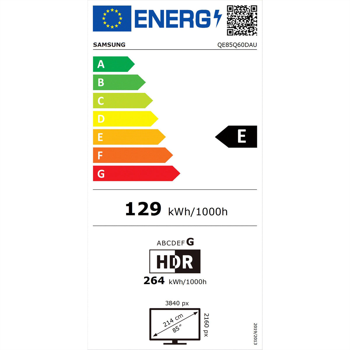 Samsung Q60D QE85Q60DAUXXN – 85" Fernseher – 4K UHD – QLED – Tizen – 50 Hz – 1000 cd/m² – HDR10+