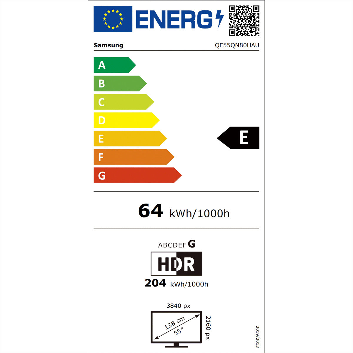 Samsung QE55QN80H – 55" TV – 4K UHD – QLED (Mini-LED) – Tizen – 144 Hz