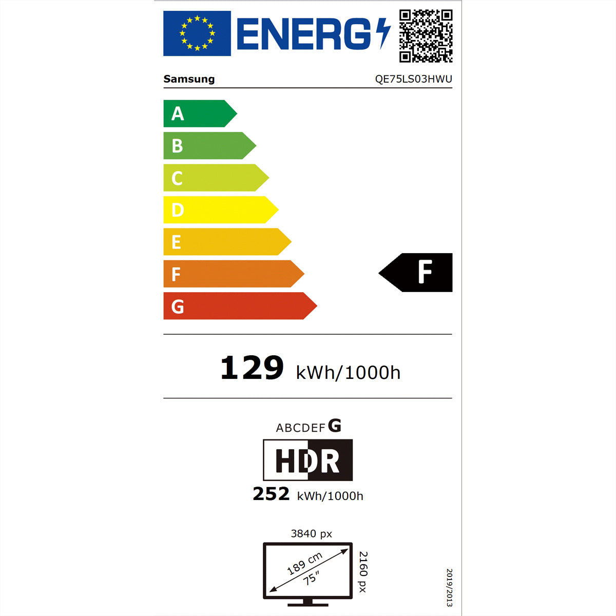 Samsung Frame Pro LS03HW QE75LS03HWUXZU – 75" TV – 4K UHD – Neo QLED – Smart TV – 144 Hz