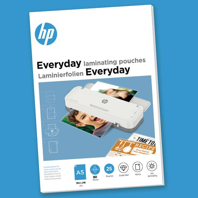 HP Laminierfolien A5 – 80 µm, glänzend, 25 Stück