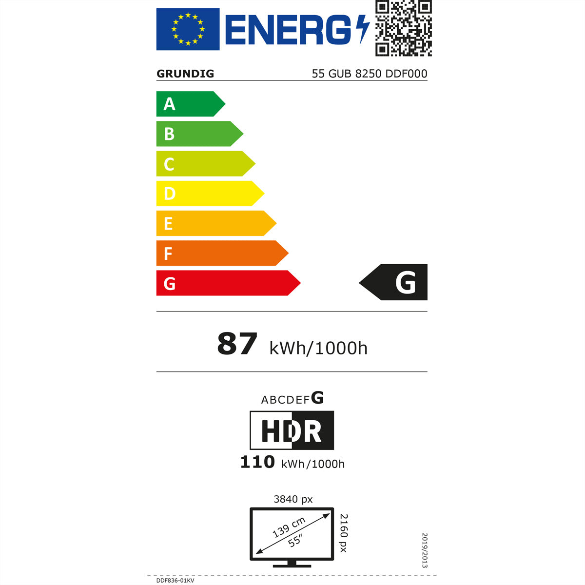Grundig GUB 8250 – 55" TV – 4K UHD – LCD – Android TV – HDR10+