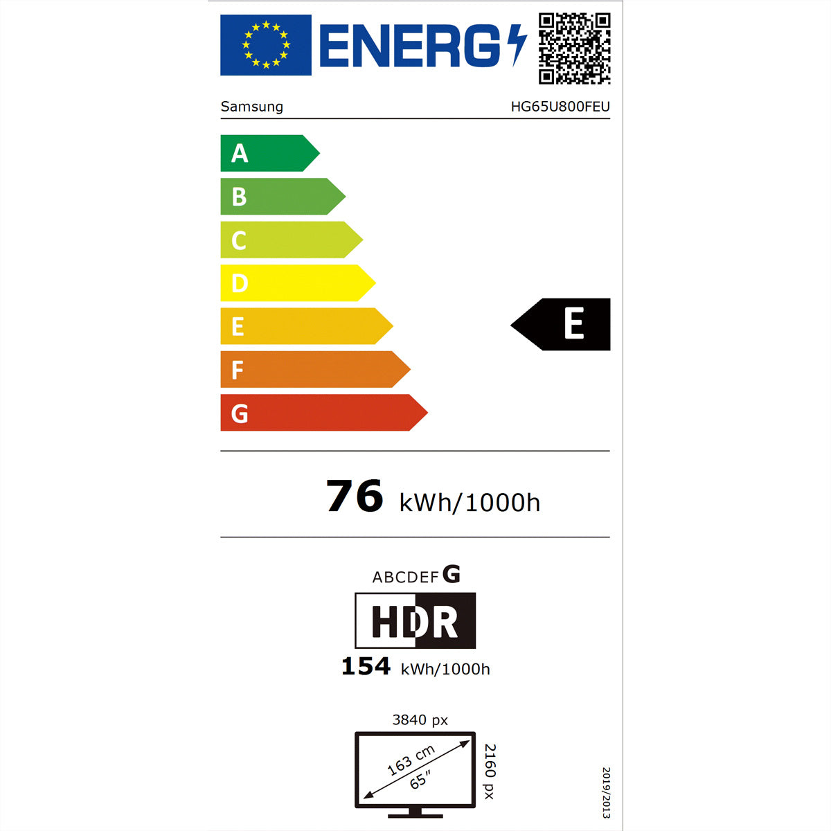 Samsung HG65U800 – 65" Hotel-TV – 4K UHD – Tizen