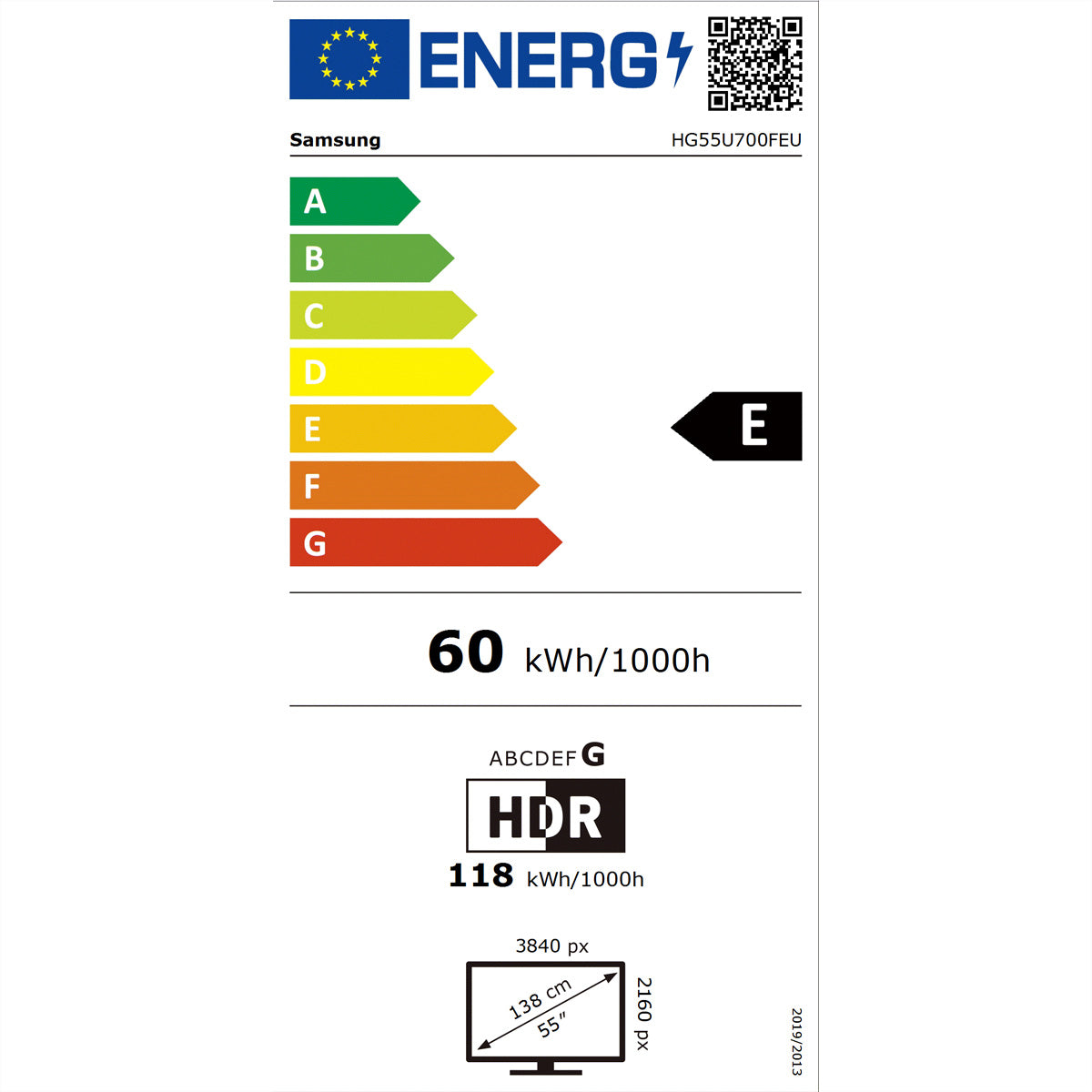 Samsung HG55U700FEUXEN – 55" Hotel-TV – 4K UHD – LCD (LED) – Smart TV
