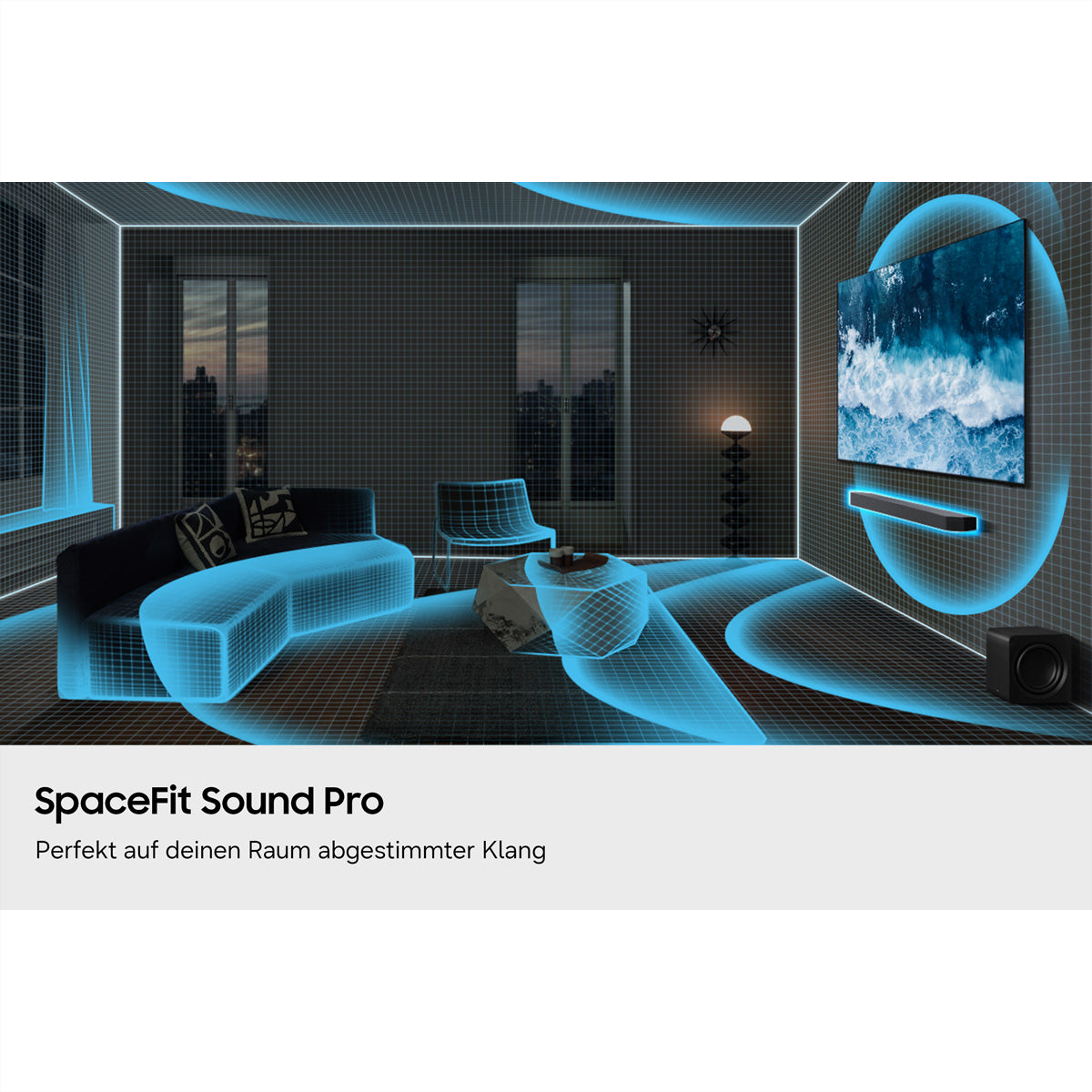 Samsung HW-Q930H – Soundbar – 9.1.4, mit kabellosem Subwoofer & Rears, 580 W, Schwarz