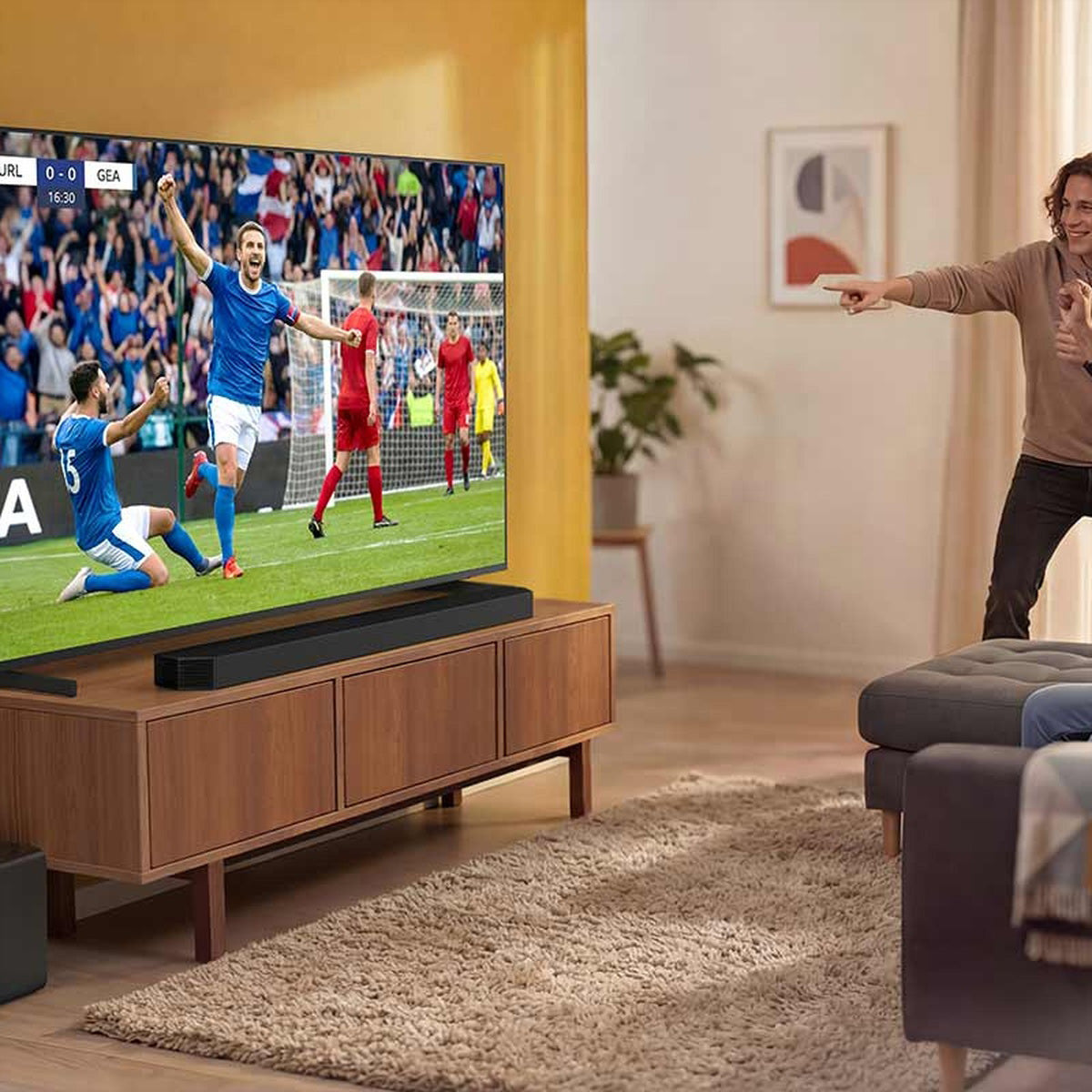 Samsung HW-Q800H – Soundbar – 5.1.2, Dolby TrueHD, HDMI 2.1, mit kabellosem Subwoofer, 400 W – Schwarz
