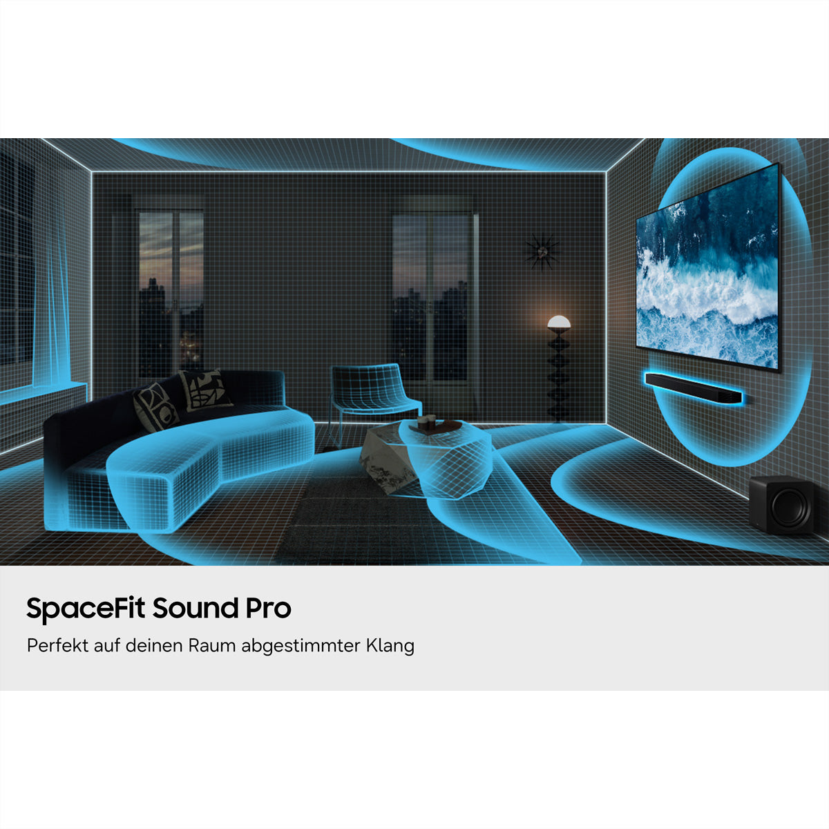 Samsung HW-Q800H – Soundbar – 5.1.2, Dolby TrueHD, HDMI 2.1, mit kabellosem Subwoofer, 400 W – Schwarz
