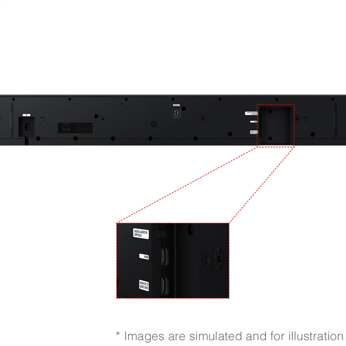Samsung HW-Q800H – Soundbar – 5.1.2, Dolby TrueHD, HDMI 2.1, mit kabellosem Subwoofer, 400 W – Schwarz