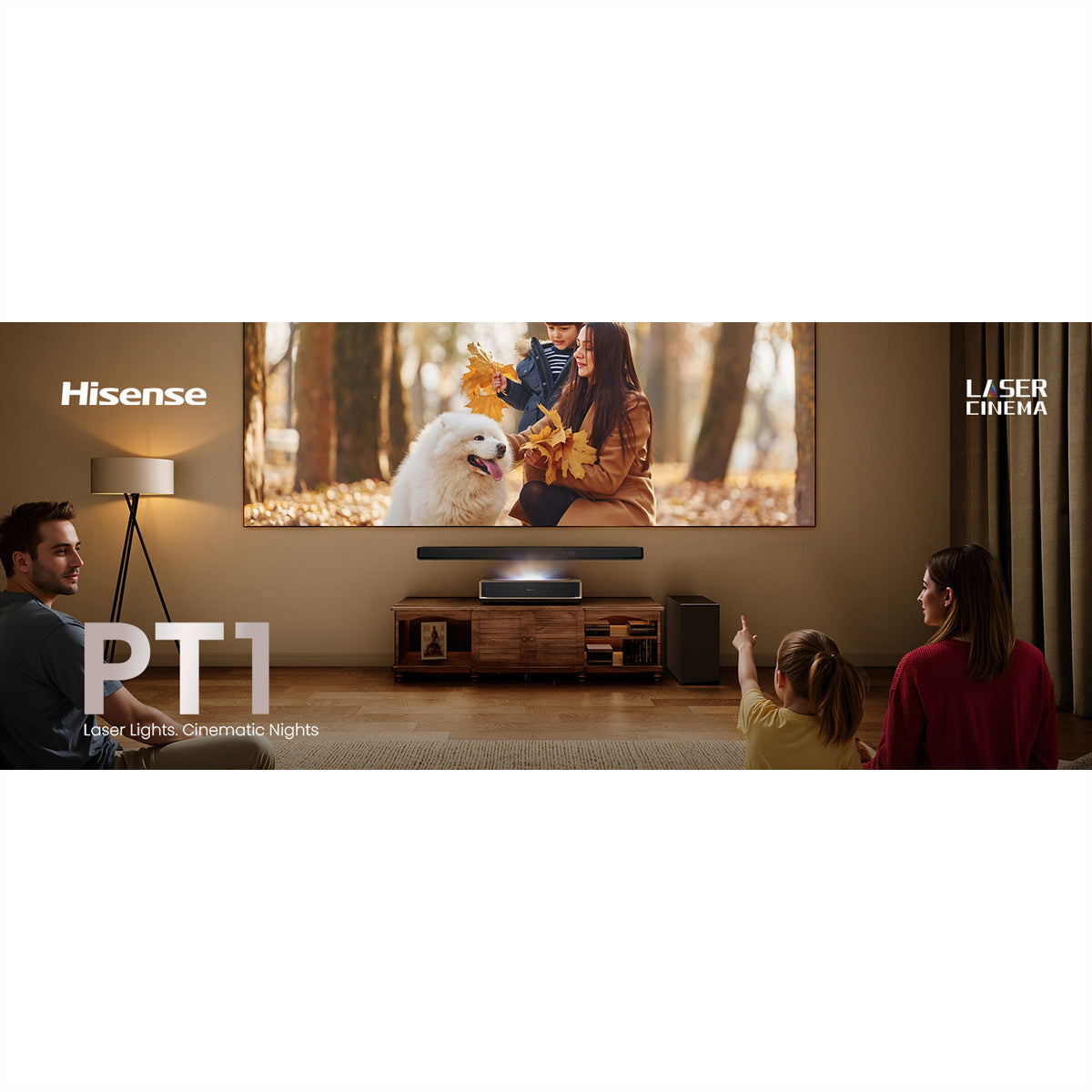 Hisense PT1 – Ultra-Kurzwurf DLP Laser, 4K UHD, 2500 ANSI Lumen, Smart