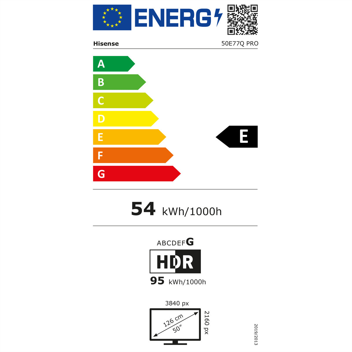 Hisense 50E77Q PRO – 50" TV – 4K UHD – QLED – VIDAA U8 – 144 Hz