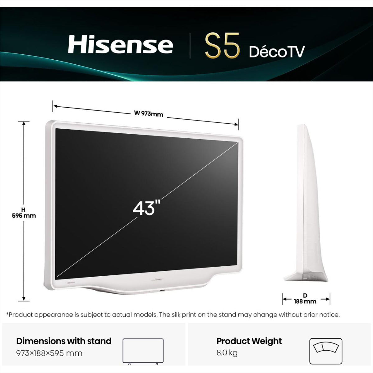 Hisense 43S5DQ – 43" QLED TV – 4K UHD – VIDAA Smart OS – 60 Hz – Dolby Vision