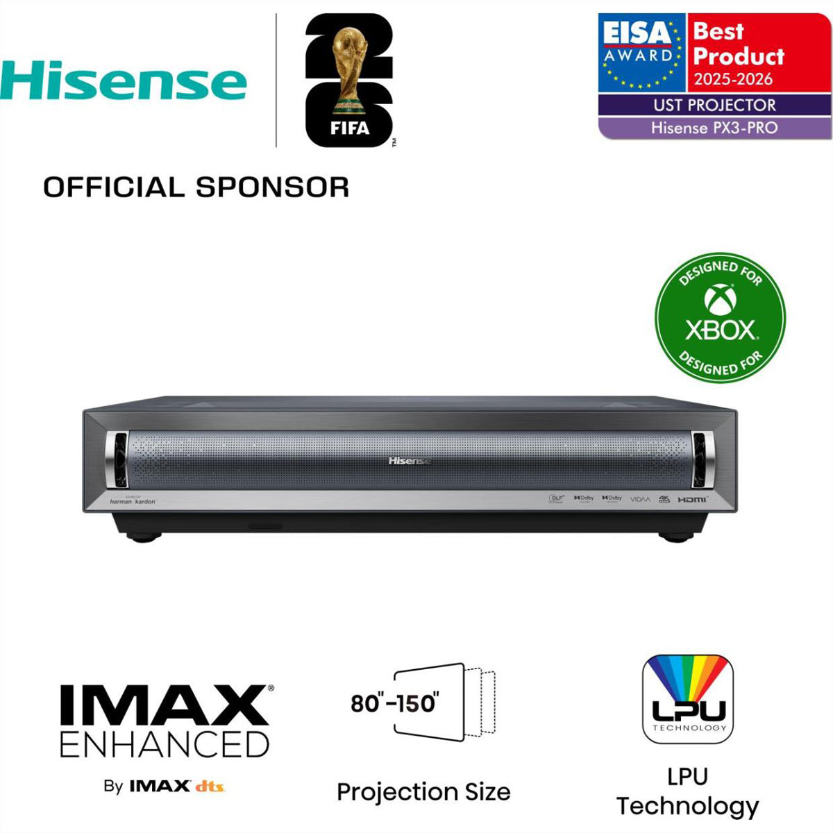 Hisense PX3-Pro – Ultra-Kurzwurf DLP Laser, 4K UHD, 2700 ANSI Lumen, Smart