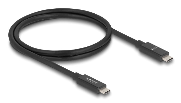 DeLOCK Thunderbolt 4 (USB-C) Kabel – 40 Gbit/s – 1 m – PD 240 W – 16K/60 – TPE-Mantel, E-Marker – Schwarz