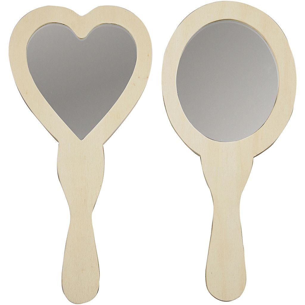 Creativ Company Handspiegel – 23 × 8 cm, 2 Stk – braun