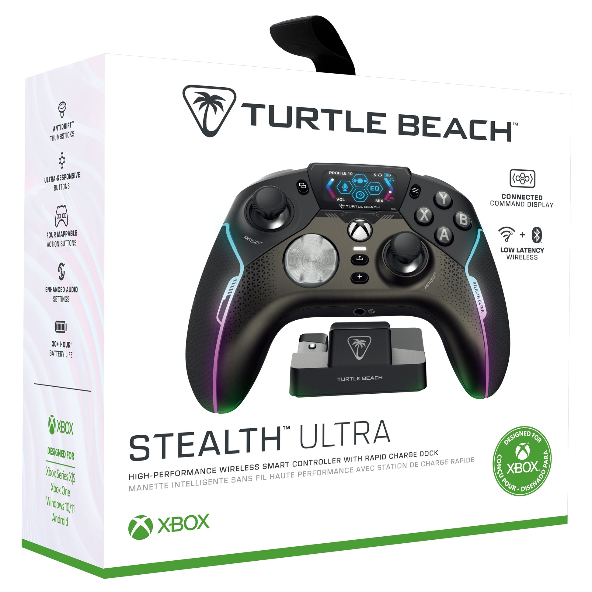 Turtle Beach Stealth Ultra – Gamepad – USB + RF + Bluetooth, Eingebautes Display, für Xbox & PC