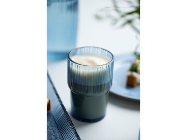 BITZ Latte Macchiato Glas – 4er Set, 380 ml, H 12,5 cm, Glas, Blau, spülmaschinenfest