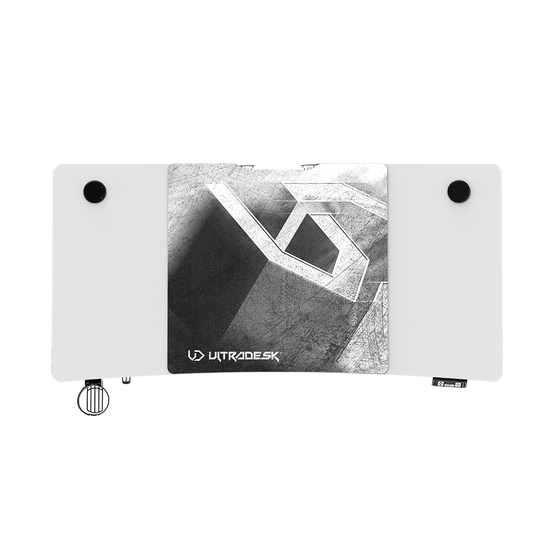 Ultradesk Level V2 Gaming-Tisch – 140 × 68 cm, höhenverstellbar, weiss, Stahl