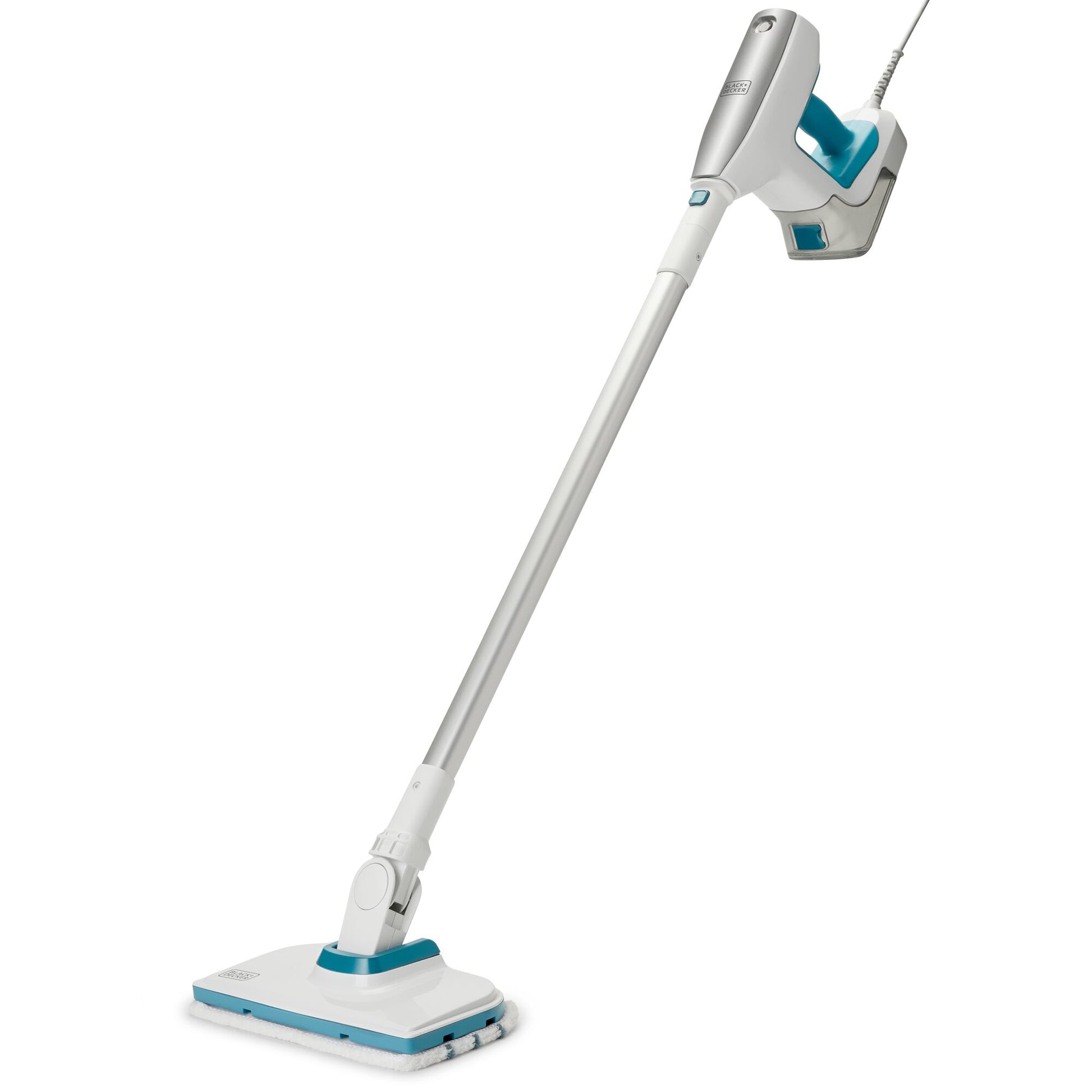 Black & Decker Dampfbesen – 500 ml, türkis, weiss, für Hartböden