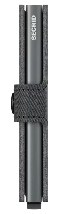Secrid Miniwallet Twist – RFID-Schutz, Schnappverschluss, für 10 Karten – 65 × 102 × 21 mm – Grau – Leder
