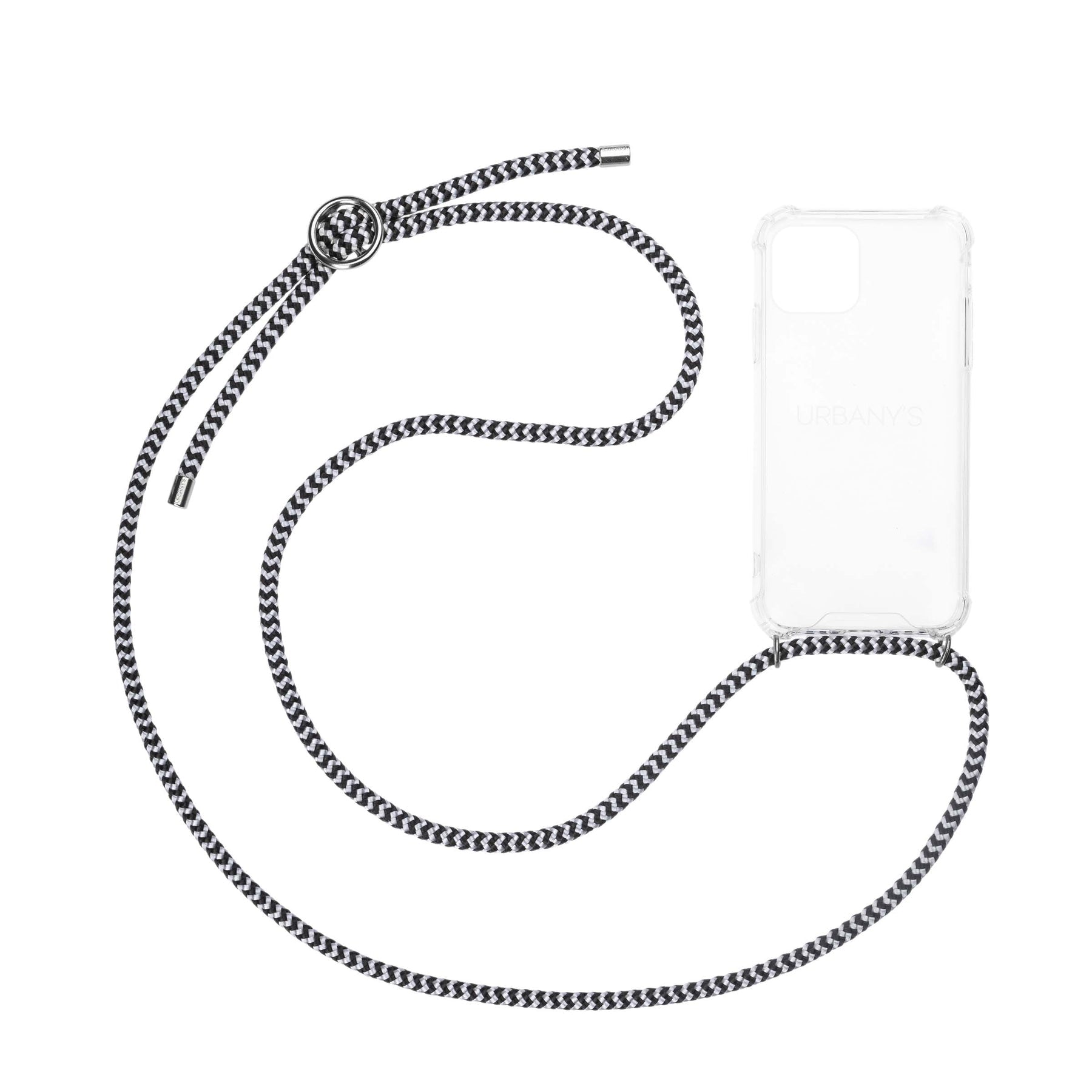 Urbany's Necklace Case Backcover – für Apple iPhone 15, TPU, Schwarz, Hypnotic Zebra, Halsband