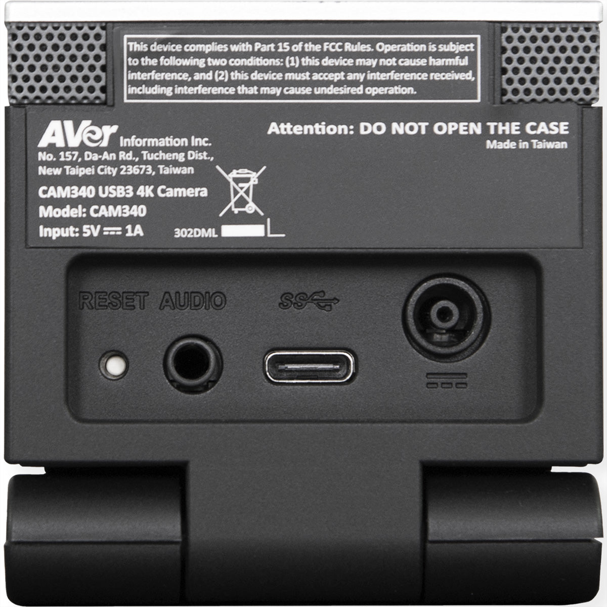 AVer CAM340+ Webcam – 4K Ultra HD, 60 fps, Autofokus, USB-C – Schwarz