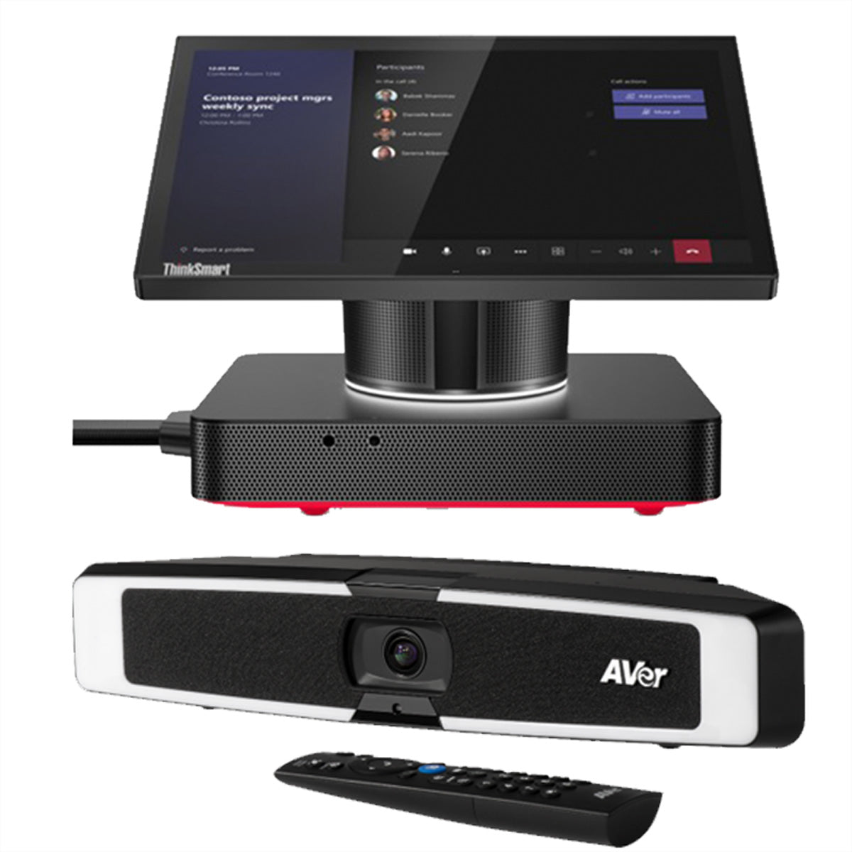 AVerMedia Aver VB130 Videokonferenzsystem mit Lenovo Hub – 4K Ultra HD, für Teams – Schwarz