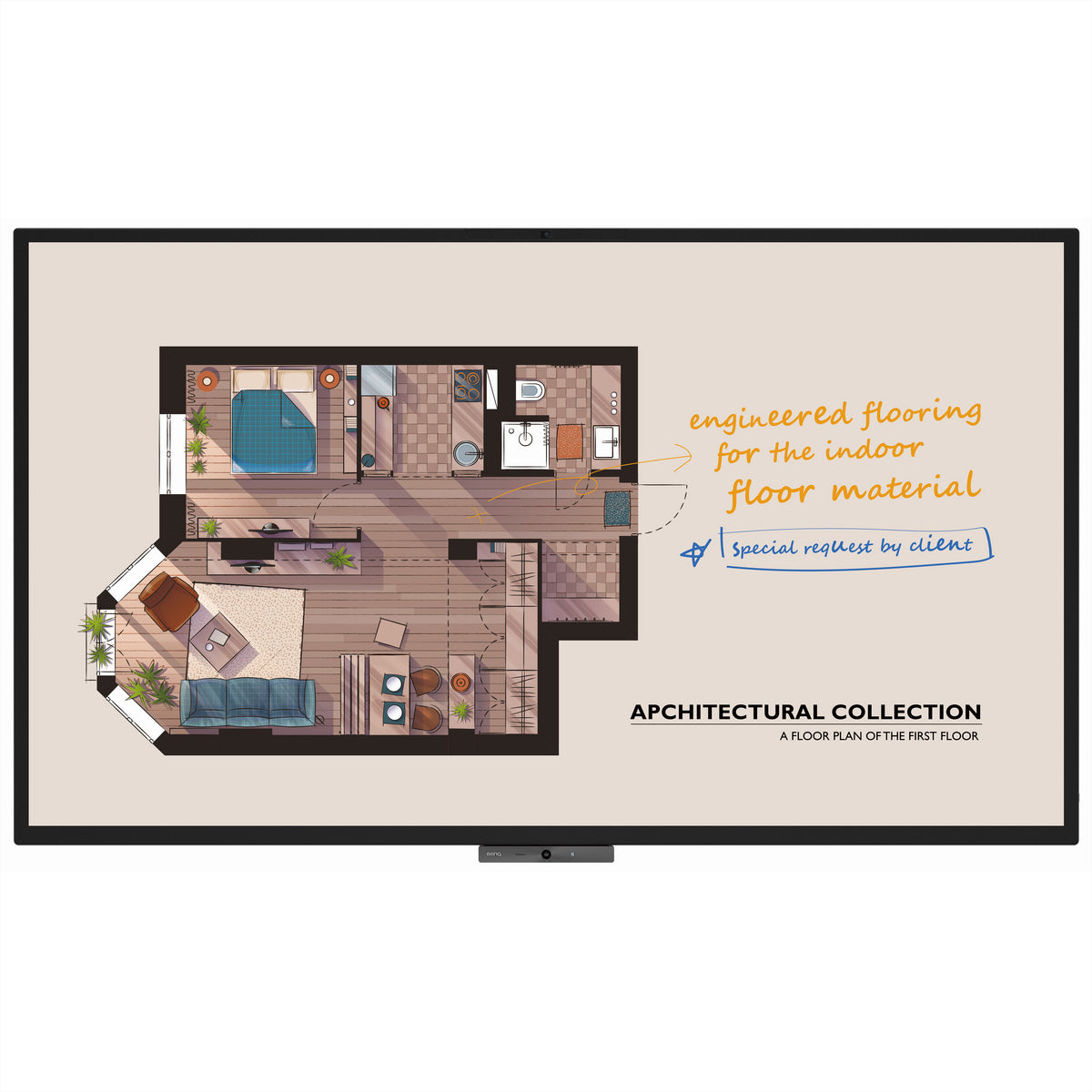 BenQ DuoBoard CP8601K – Interaktives Display 86" – 3840 × 2160 (4K UHD), PCAP 20-Punkt, 350 cd/m², HDMI/LAN