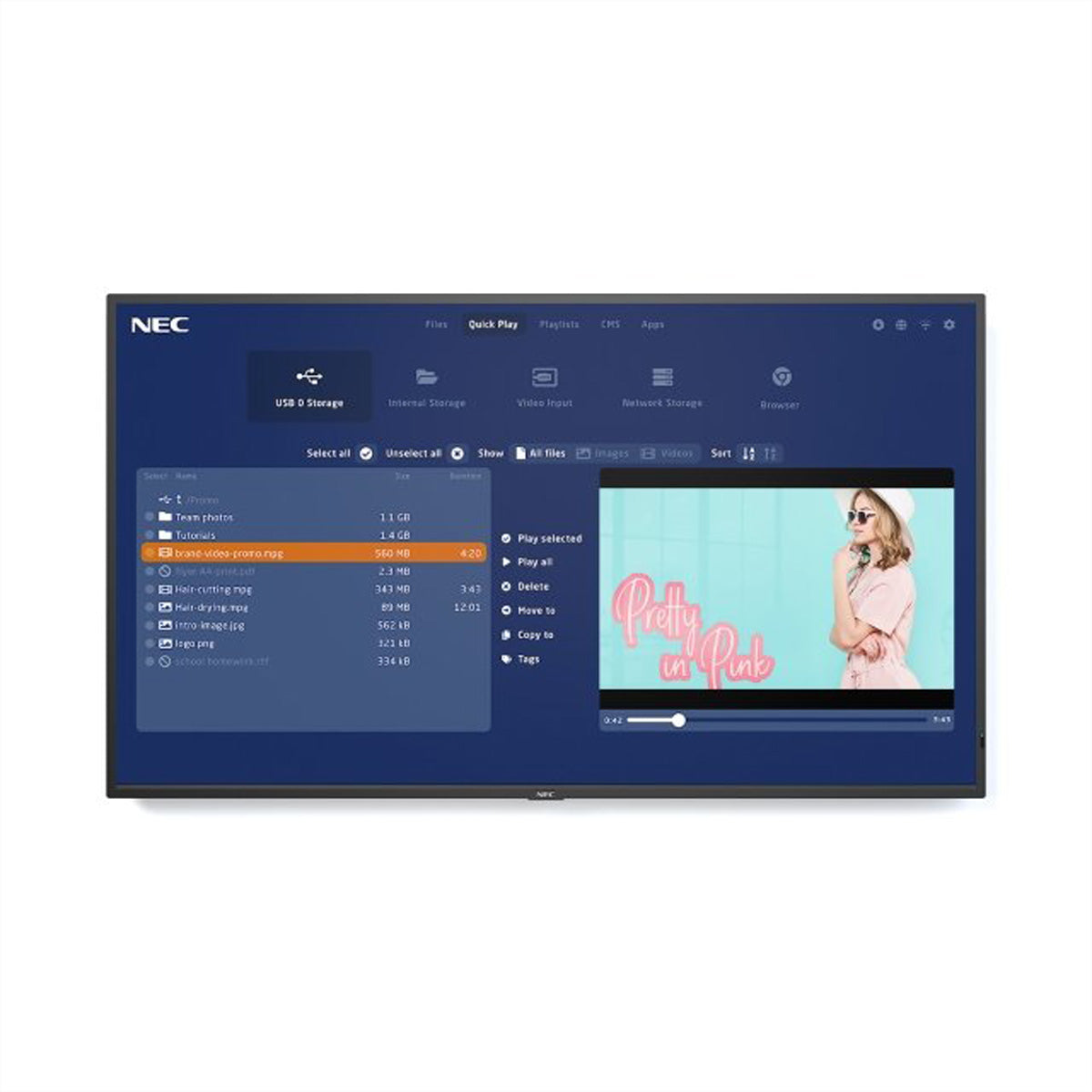 Sharp NEC MultiSync M431MPi4 – 43", 3840 × 2160 (4K), LAN