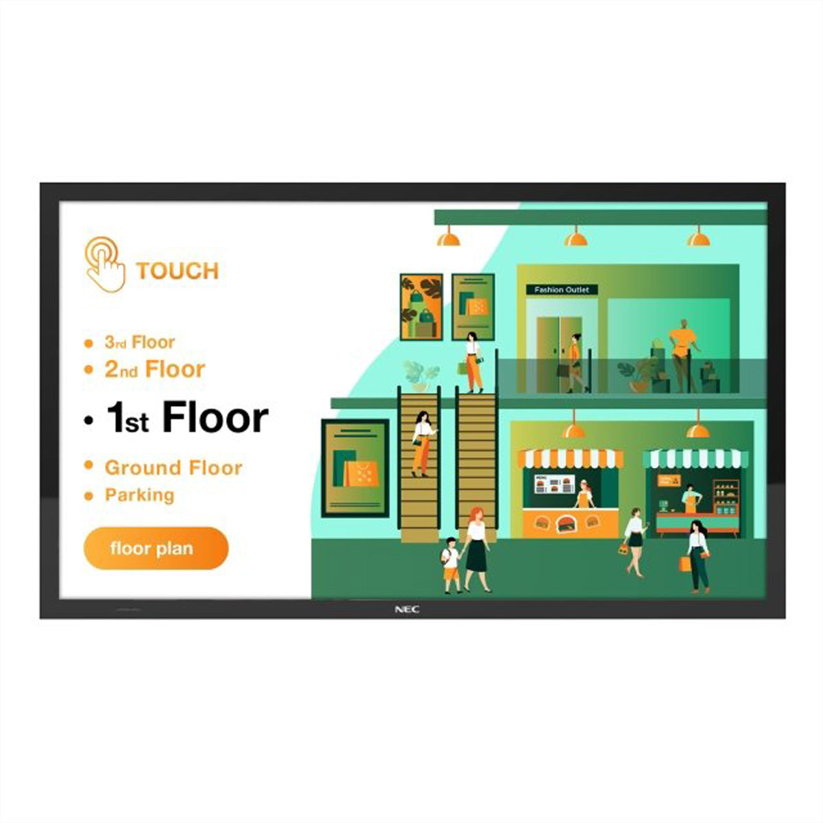 NEC MultiSync M431 PCAP – 43" Touch, 3840 × 2160 (4K), LAN