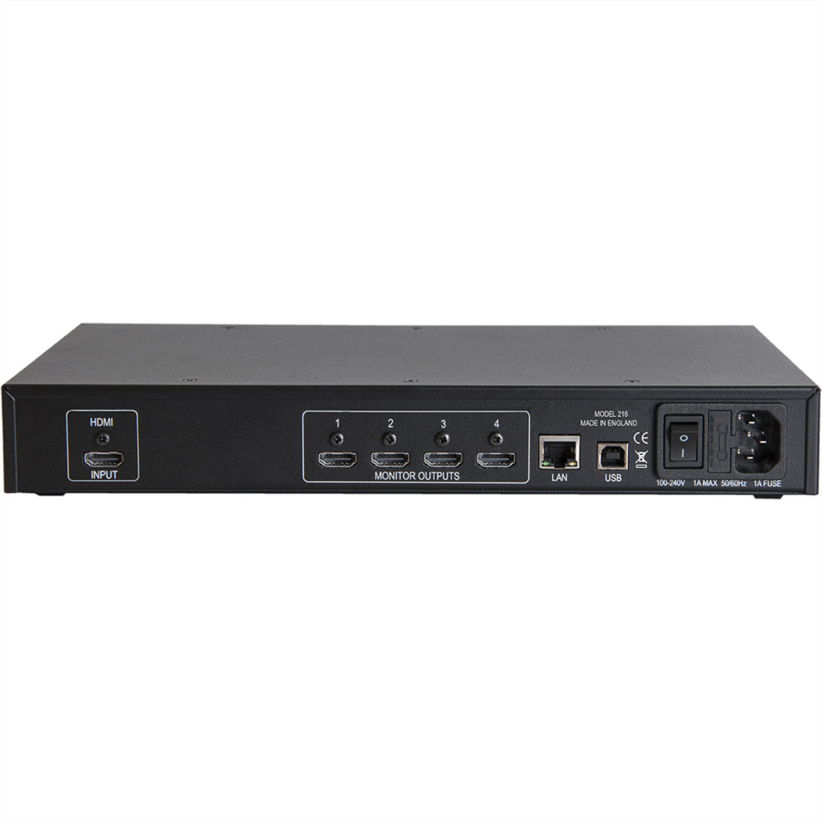 Datapath Hx4 – Videowall-Controller, 1× HDMI In / 4× HDMI Out, 4K@30 Hz, Scaler, HDCP, Schwarz