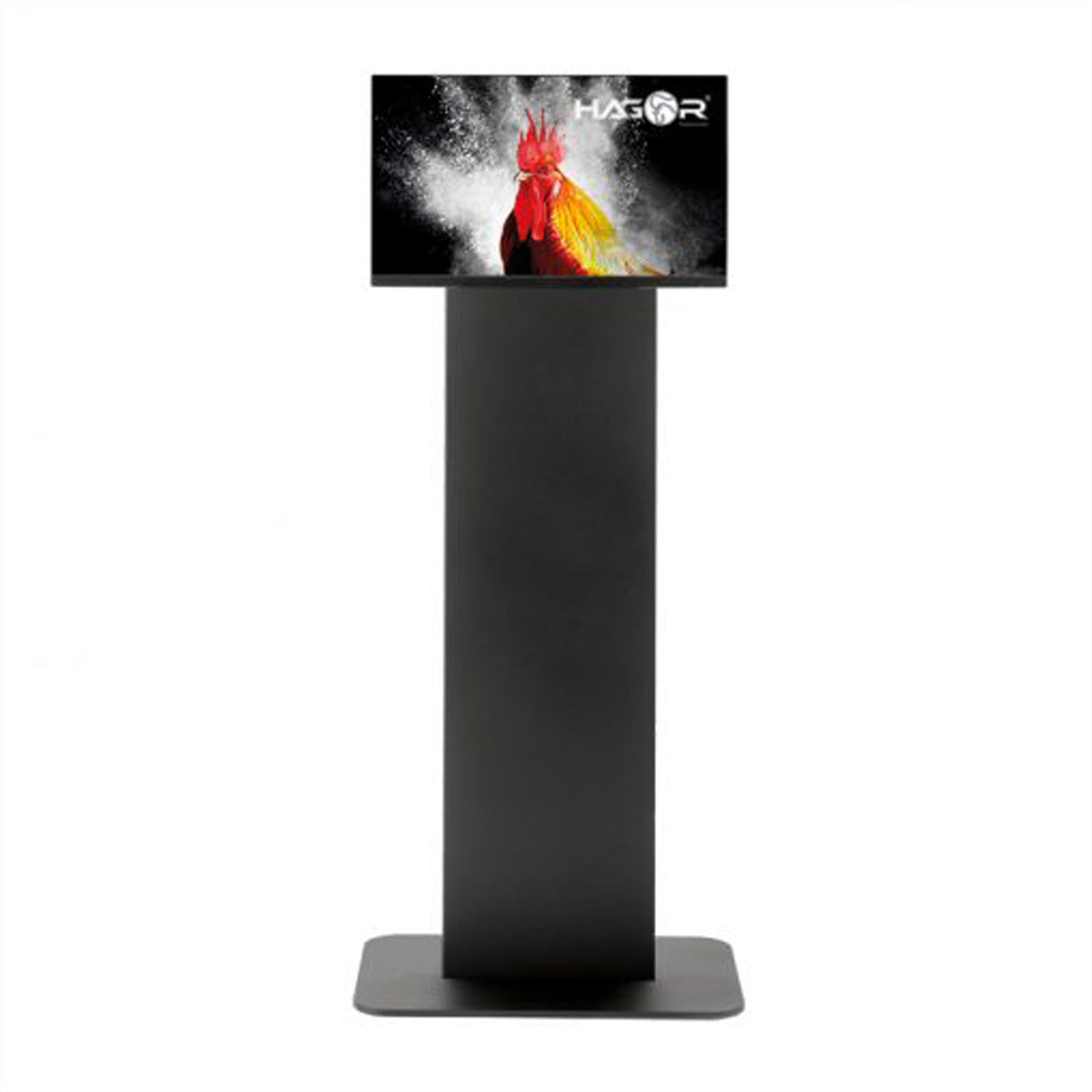 Hagor Bodenständer – 22–43" – VESA 75×75–200×200 – bis 12 kg, Höhenverstellbar, Neigbar, für 22–43" – Schwarz