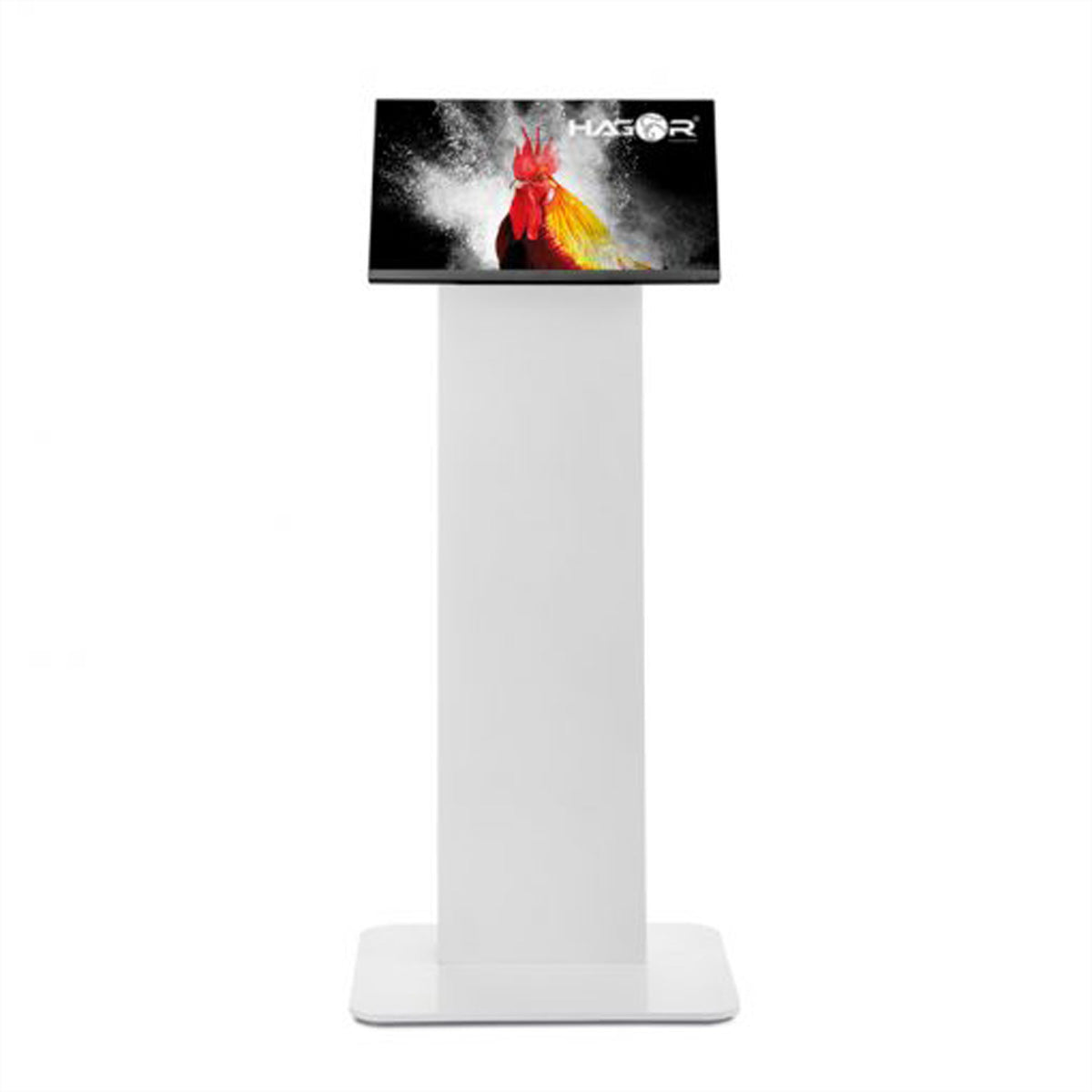 Hagor Bodenständer – Neigbar – 22–43" – VESA 75×75–200×200 – bis 12 kg, Höhenverstellbar – Weiss