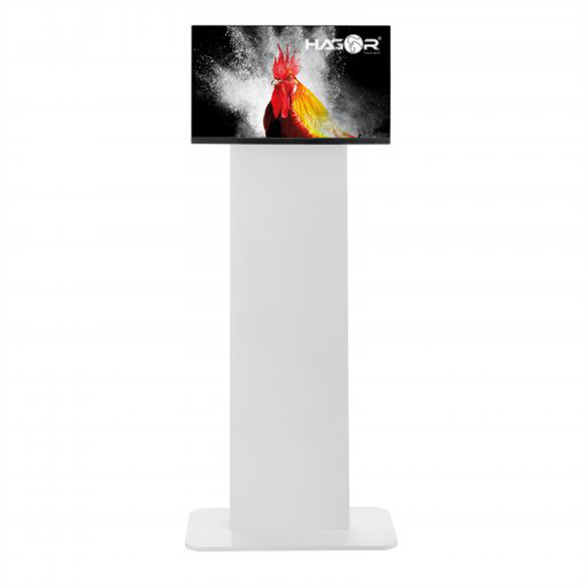 Hagor Bodenständer – Neigbar – 22–43" – VESA 75×75–200×200 – bis 12 kg, Höhenverstellbar – Weiss
