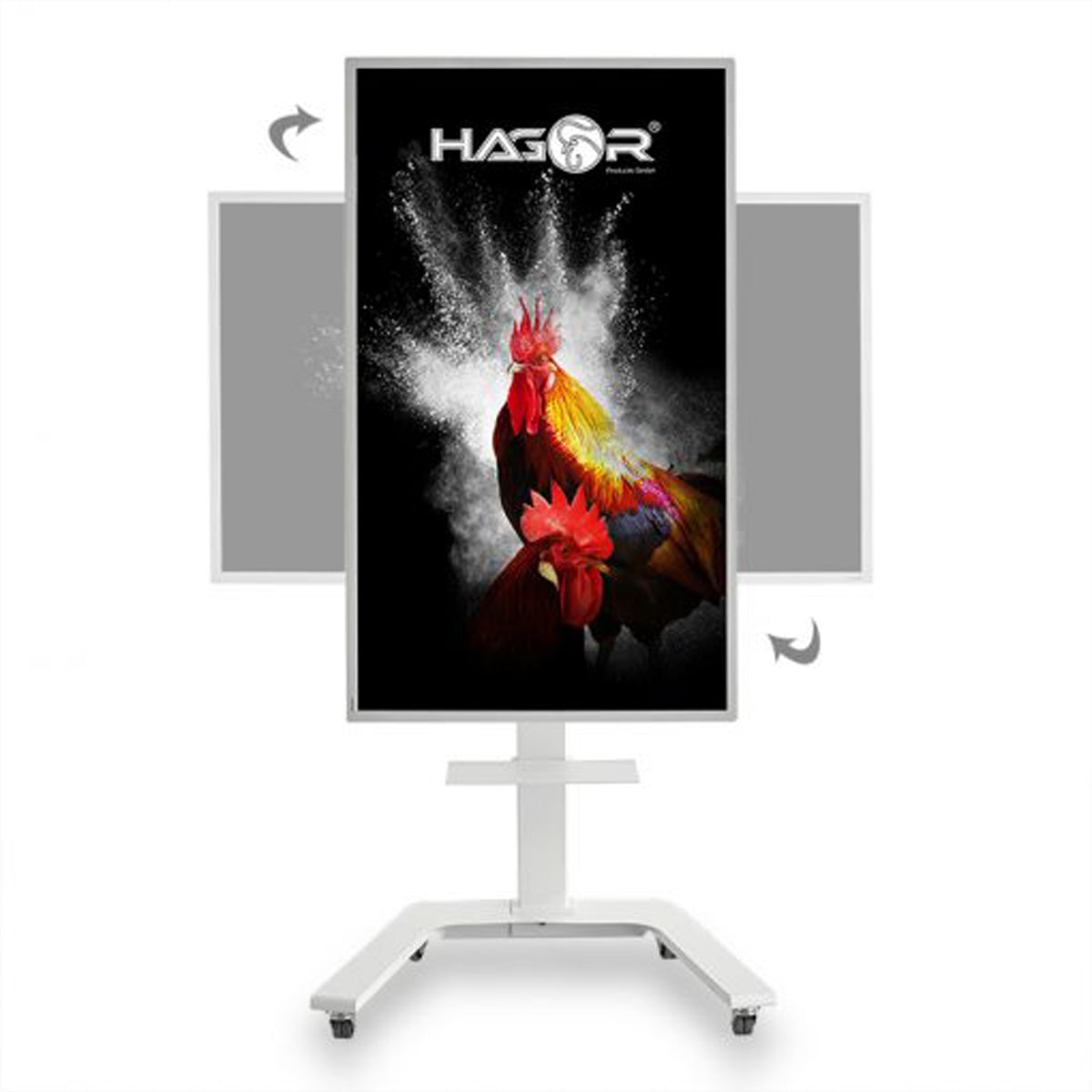 Hagor TV-Wagen – 65" – VESA 200×200–400×400 – bis 45 kg, mit Rollen, drehbar, für Samsung WM65R