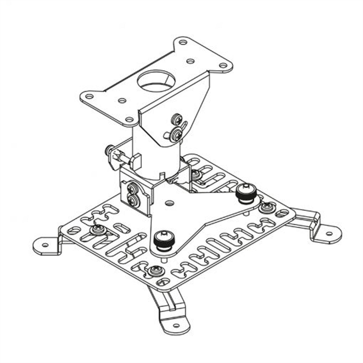Hagor HA BDH – Beamer Deckenhalterung, H 18,7 cm, 25 kg, ±45° neigbar, weiss
