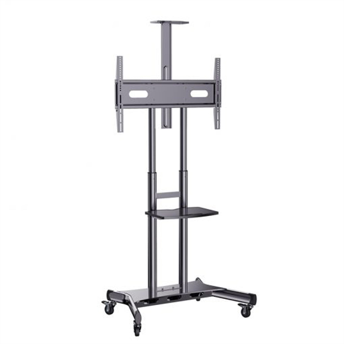 Hagor TV-Wagen – 55–84" – VESA 75×75–800×500 – bis 90 kg, Höhenverstellbar, mit Rollen – HP Twin Stand HD