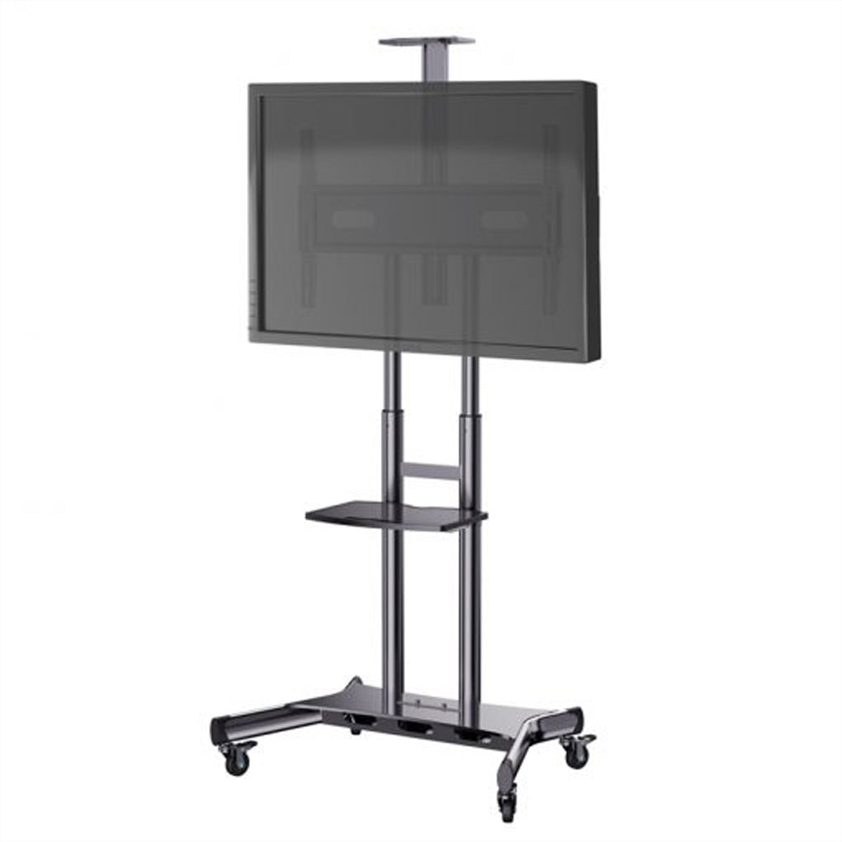 Hagor TV-Wagen – 55–84" – VESA 75×75–800×500 – bis 90 kg, Höhenverstellbar, mit Rollen – HP Twin Stand HD