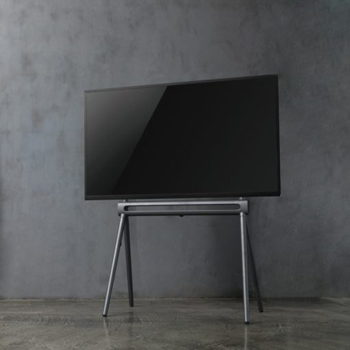 Hagor Bodenständer – 40–70" – VESA 200×200–600×400 – bis 40 kg, Diebstahlsicherung – Elia Studio Shine Grey