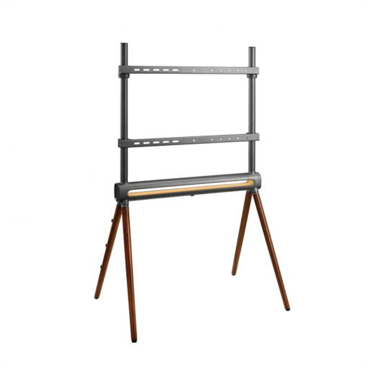 Hagor Bodenständer – 40–70" – VESA 200×200–600×400 – bis 40 kg, Diebstahlsicherung – Schwarz/Holz